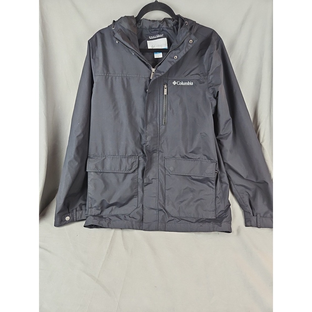 Columbia Omni Tech‎ Waterproof And Breathable Black Hooded Coat Medium